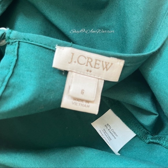 J.Crew emerald/teal stretch cotton ruffle sleeve top *shop@iamwarrior - Picture 8 of 9